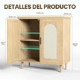 thumbnail image 2 of Qinaqin Ample Almacenamiento Rattan Entryway Sideboard Gabinete – Ajustable Shelves & Robusto Madera Legs Spacious cm de Alturaallway Living Sala Kitchen Console Moderno Accent Furniture Blanco, 2 of 8