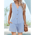 thumbnail image 4 of Traje Corto de Dos Piezas para Mujer, de , con Cuadros, Chaleco Azul XL, 4 of 7