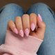 thumbnail image 1 of Uñas Postizas Acrílicas SXVME Rosa Bebé Diseño Almendrado Corto Lunares Blancos para Bodas Reutiliza, 1 of 7