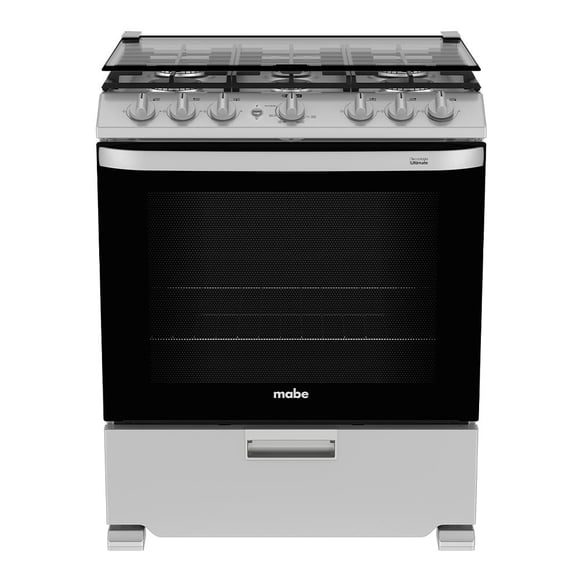 Estufa Mabe Piso 30 pulgadas  EMH7612JS0  Silver con capelo de cristal templado