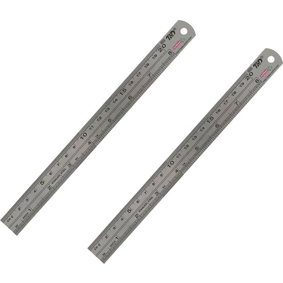 Kit de reglas métricas RulexPro20 2 Pzs 20cm Acero Inoxidable Gris.