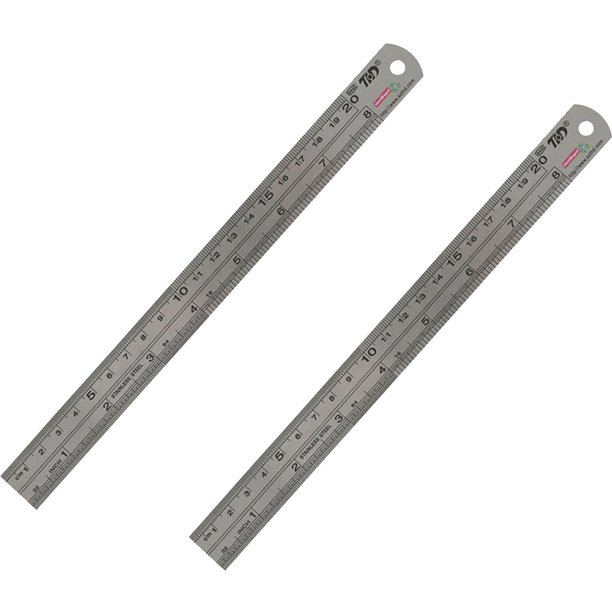 Kit de reglas métricas RulexPro20 2 Pzs 20cm Acero Inoxidable Gris.