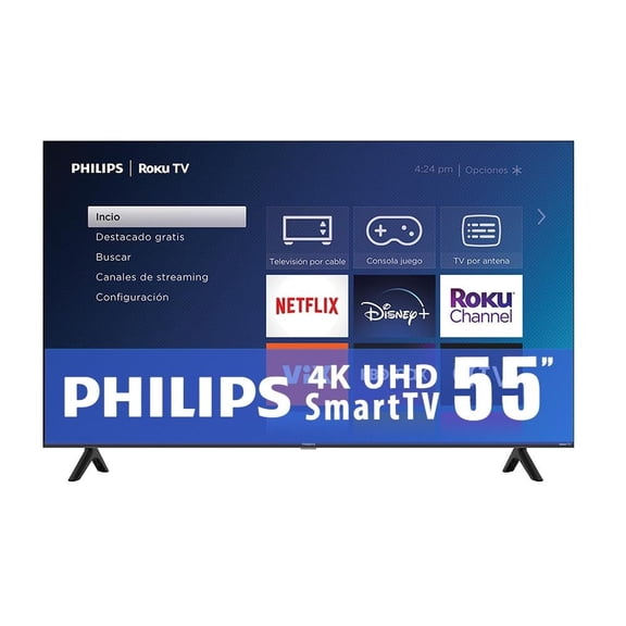 TV Philips 55 Pulgadas Roku 4K Ultra HD LED 55PUL6653/F8