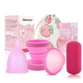 thumbnail image 2 of Copa menstrual de silicona para mujer, copa de limpieza plegable, disco menstrual, reutilizable, portátil, a prueba de fugas, color rosa, talla S, 20 ml, 2 of 12