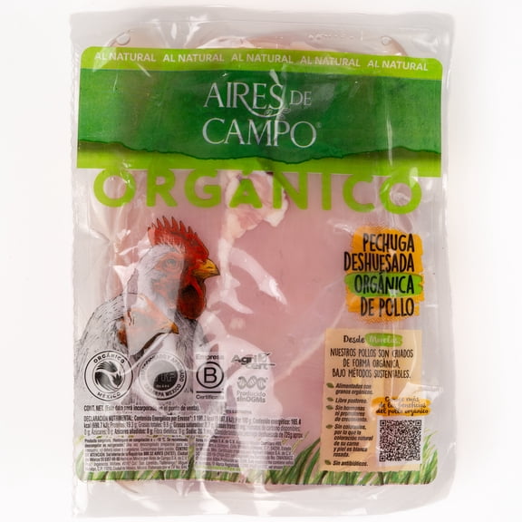 Pechuga de Pollo sin Hueso Orgánica Peso Aproximado por Paquete 500 g