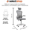 thumbnail image 2 of Silla Ejecutiva para Oficina Escritorio con Reposapies Reclinable Y Giratoria Asiento para Trabajo Ergonómica Respaldo Acojinados (Gris), 2 of 8