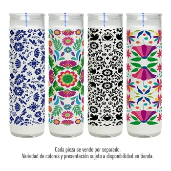 Veladora Aurrera vaso 100 día de muertos varios modelos 1 pza