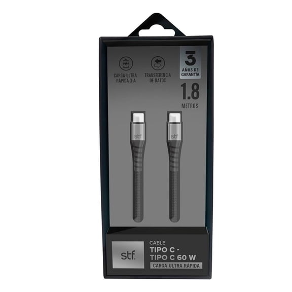 Cable Tipo C STF 1.8 m Negro