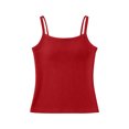 thumbnail image 4 of Top Tipo Tanque para Niñas Grandes - Tops Cortos de Punto Acanalado para Niña, Camisetas Interiores, Camisola Casual de Verano con Tirantes Finos sin Mangas, Cami, Tanques Rojo 11-12 Años, 4 of 9