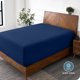 thumbnail image 3 of Sábana Ajustable Bare Home Colección Premium 1800 Tamaño Twin Azul Oscuro Bolsillo Extra Profundo 22', 3 of 7