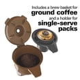 thumbnail image 3 of Hamilton Beach FlexBrew Trio Cafetera de 2 vías, compatible con cápsulas o molidos K-Cup, porción individual y olla completa de 12 c, filtro permanente en tono dorado, negro y plateado, 3 of 5