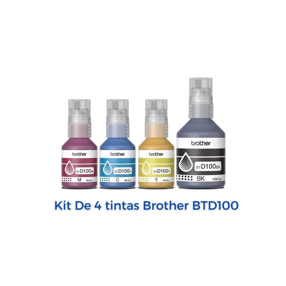Kit de 4 Tintas Brother BTD100 BKCMY