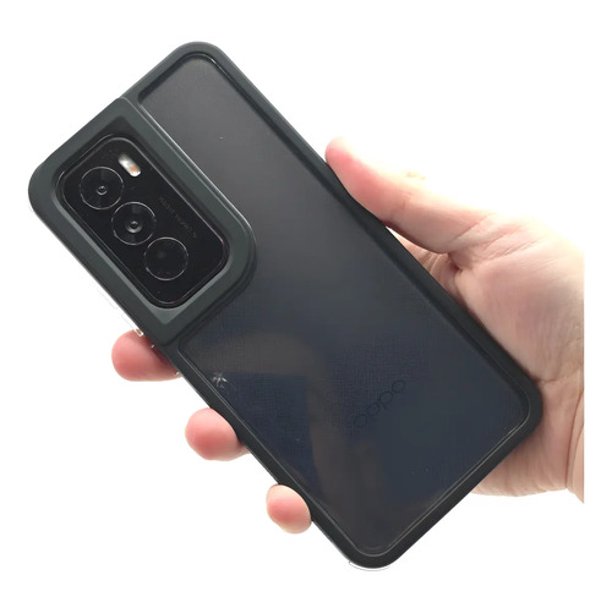 Funda Icon Case Prisma Colors para Oppo Reno 12 5G, Carcasa, Protector, Uso Rudo, Antigolpes, Resistente, Esquinas Reforzadas, Protección de Cámara - Negro