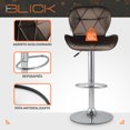thumbnail image 4 of Set De 2 Bancos Barra Cocina Silla Regulable Diseño Acabado de la estructura Cromado Color Café Blick, 4 of 8