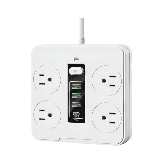 "Regleta Cargador Multicontactos Con 4 Salidas 3 Usb+1c,2m Belug BLANCO "