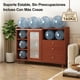 thumbnail image 5 of Muebles para Cocina, Armario de Cocina con 2 Puertas y 3 Cajones, Gabinete de Almacenamiento, Mueble Aparador para Sala de Estar, Comedor, 100 * 92 * 36 cm (Oscuro), 5 of 9