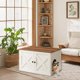thumbnail image 1 of Caja de Arena para Gatos, con Separador Removible, Arenero para Gatos de Interior, Mesa Auxiliar, Marrón y Blanco, 1 of 6
