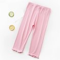 thumbnail image 1 of Leggings lisos de colores pastel para niñas pequeñas, pantalones ajustados suaves y elásticos para uso diario y juegos al aire libre, multicolor, 1 paquete, 2T-8T, 1 of 5