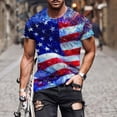 thumbnail image 3 of Mens Casual Pantalones Cortos Raya Impresión Suéter Fitness Deportes Camiseta, Poliéster Cuello Redondo Blusa para Al Aire Libre, Diario Y Primavera Verano Desgaste, 3 of 5