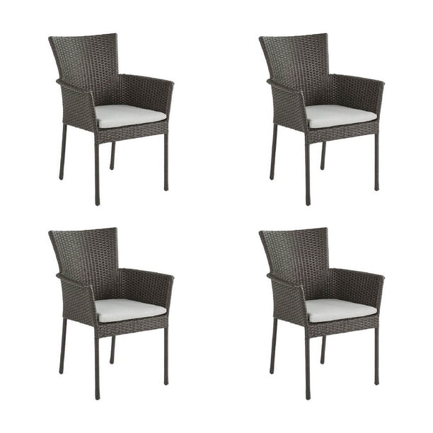 Set de 4 Sillas Para Jardín o Terraza NATERIAL con cojín Tipo rattan NOA
