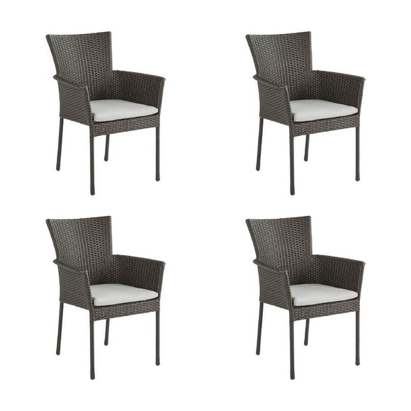 Set de 4 Sillas Para Jardín o Terraza NATERIAL con cojín Tipo rattan NOA