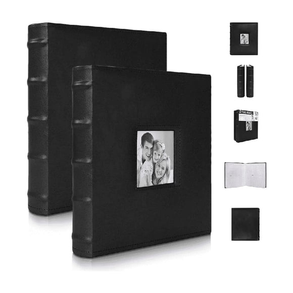 Álbum Fotográfico Para 400 Fotos Set Paquete 2 Piezas Color Negro