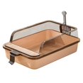thumbnail image 3 of Caja de arena para gatos, bandeja de arena abierta, caja de arena para gatos de PP de lado alto, inodoro fácil de limpiar, bandeja Marrón, 3 of 9
