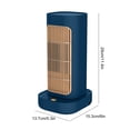 thumbnail image 3 of Calefactor portátil de 1300W de eficiencia energética - Calefactor cerámico portátil con protección contra sobrecalentamiento y volcamientos, ventilador de 2 velocidades, funcionamiento silencioso, 3 of 8