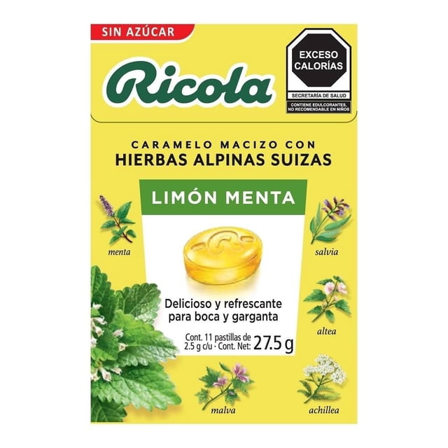 Caramelo macizo Ricola limón menta 27.5 g