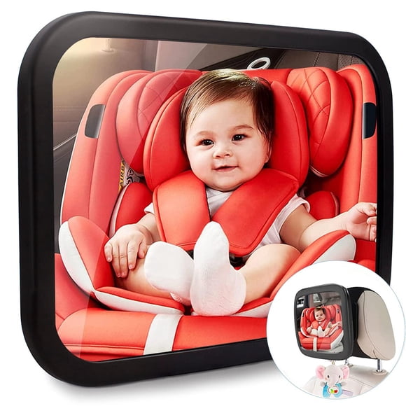 Espejo Bebé Coche - Espejo Asiento Coche Espejo Grande de Seguridad para Niños en Sentido Contrario