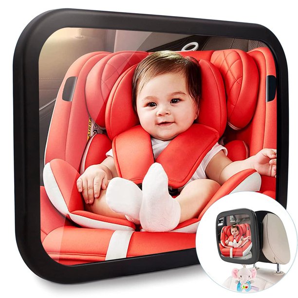 Espejo Bebé Coche - Espejo Asiento Coche Espejo Grande de Seguridad para Niños en Sentido Contrario