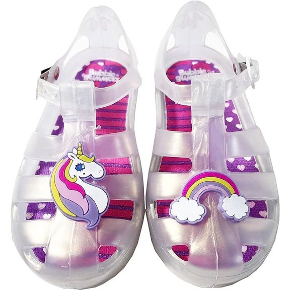 Bubble gummers Huarache para NIÑA Unicornio Y Arcoiris TORNASOL (Oyster) (Measurement_16_Point_0_Centimeters)