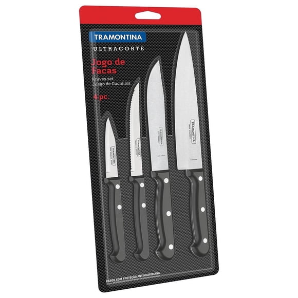 Juego Cuchillos Ultracorte Tramontina 4pcs Acero Inox Cocina 23899061