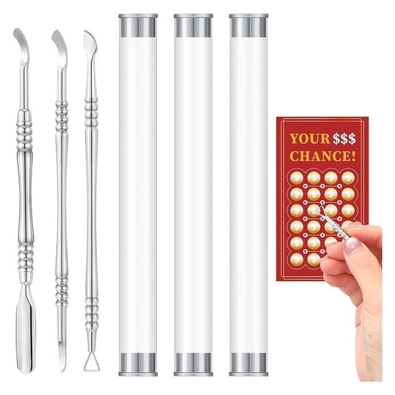 3 Piezas de Raspador de Billetes de Lotería de Metal con Caja de Almacenamiento Herramienta para Raspar Billetes de Lotería Soportes para Billetes de Lotería para Adultos