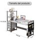 thumbnail image 2 of Escritorio con 3 Cajones y Estante De 4 Niveles (Marrón Claro) | Mesa para Computadora Industrial Desk Esquinero con Repisas y Bolsa de Tela Mueble Grande para Oficina,Sala120x50x110CM, 2 of 9