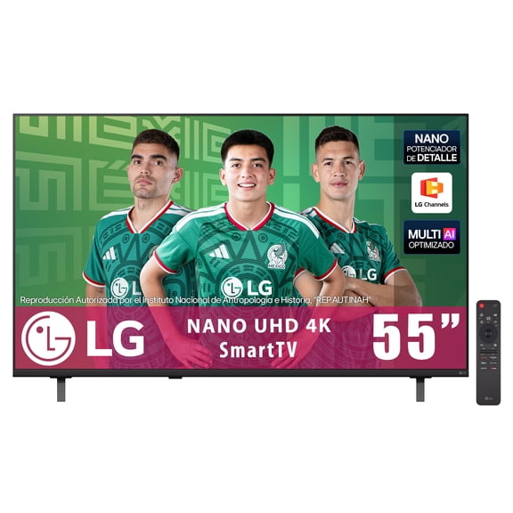 TV LG 55 pulgadas LG NANO 4K UHD AI NU855 SMART TV webOS 2026 con Control Magic Remote