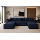 thumbnail image 1 of Sala Esquinera Modular en U El Bazar Store Lisboa Lino Azul Marino 180x330x180 cm 3 Piezas, 1 of 4