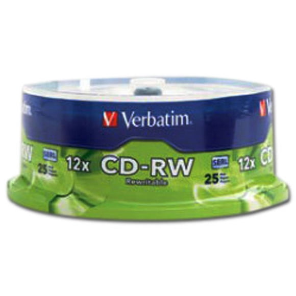 Paquete de 25 CD-RW Verbatim de 700 MB/80minutos, 12x. Verbatim VB95155