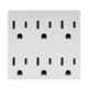 thumbnail image 1 of Adaptador A Tierra Leviton 6 Contactos Blanco 15A 125V, 1 of 3
