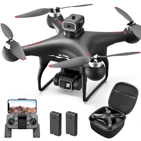 B-Qtech S116 Drone sin Escobillas con Cámara Dual 720P, Evitación de Obstáculos, Flujo Ptico, 2 Baterías, Control mediante RC y Aplicación