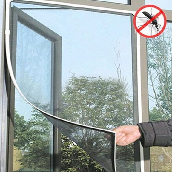 Mosquitera blanca para mosquiteros - Malla de poliéster de 130cm x 150cm con cinta autoadhesiva, agujero de 2mm para cocina, dormitorio y salón
