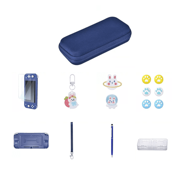 Kit Accesorios Con Estuche Para Switch Lite 15 En 1 Azul Marino