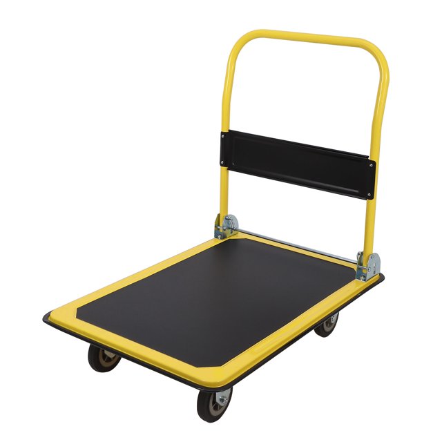 Yeshouse Carro de mano - Plataforma de transporte de acero con ruedas de goma, carro plegable de alta resistencia para carga, mudanza y almacenamiento en el hogar, garaje y almacén