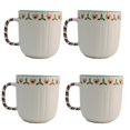 thumbnail image 1 of Set Tarros de Porcelana Blanca con Relieve, Colección Navideña, 4 Modelos Diferentes, Tazas para Bebidas Calientes, Capacidad 345 ml, 1 of 5