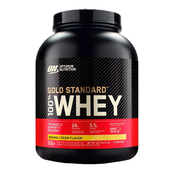 Suplemento Optimum Nutrition Proteína Gold Standard 100 Porciento Whey Sabor Banana Cream De 2.27kg