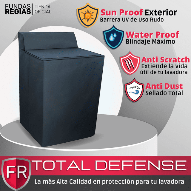 Funda De Lavadora Uso Rudo Clima Extremo Washing Machine Cover FR FUNDAS REGIAS Funda Para Lavadora Color Gris