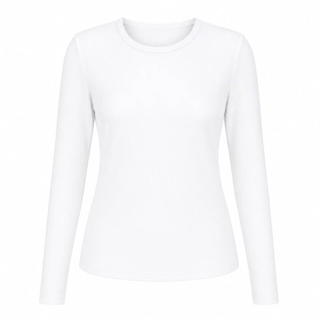 Playera George para Mujer Escote Redondo Manga Larga Blanco Talla CH