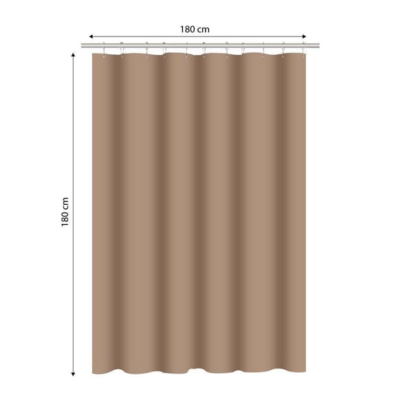 Cortina Home Creations de Baño Peva con 12 Ganchos de Plástico Café