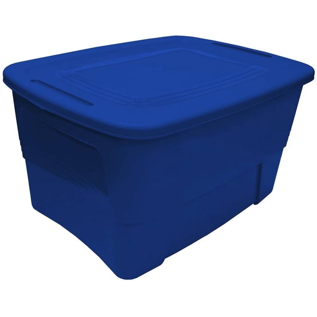 Caja Organizadora Plastictrends Hecha de Plastico Modelo Atlanta con Tapa 72 Litros Azul