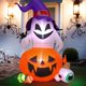 thumbnail image 5 of Inflable de Halloween Fantasma Brujo y Calabaza 1.5m con Luz LED, Decoración para Patio y Exterior, 5 of 5